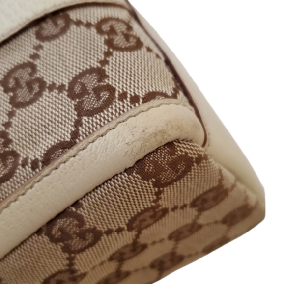 GUCCI GG Canvas D-Ring Vintage Abbey Bowler Boston Bag Beige - Picture 4 of 14